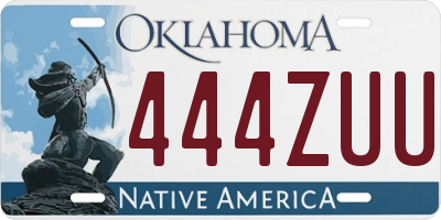 OK license plate 444ZUU