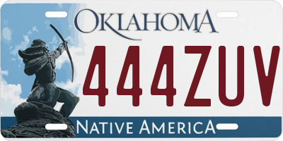 OK license plate 444ZUV