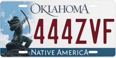 OK license plate 444ZVF