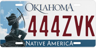 OK license plate 444ZVK