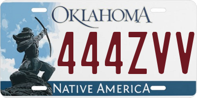 OK license plate 444ZVV