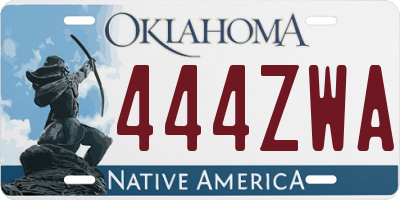 OK license plate 444ZWA