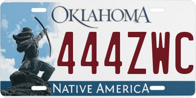 OK license plate 444ZWC