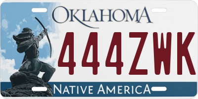 OK license plate 444ZWK