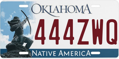 OK license plate 444ZWQ