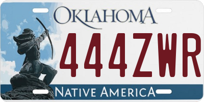 OK license plate 444ZWR