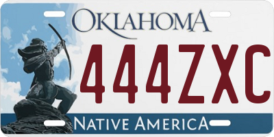 OK license plate 444ZXC