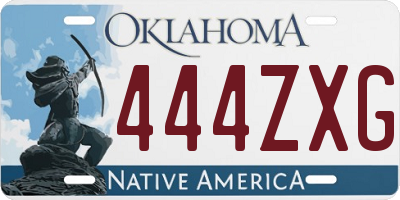 OK license plate 444ZXG