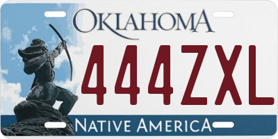 OK license plate 444ZXL