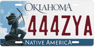 OK license plate 444ZYA