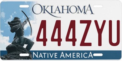 OK license plate 444ZYU