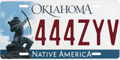 OK license plate 444ZYV