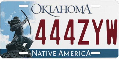 OK license plate 444ZYW