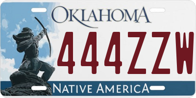 OK license plate 444ZZW