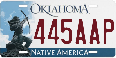 OK license plate 445AAP