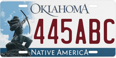 OK license plate 445ABC