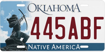 OK license plate 445ABF
