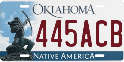 OK license plate 445ACB