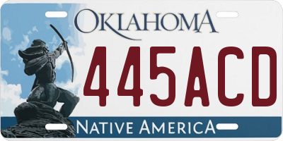 OK license plate 445ACD