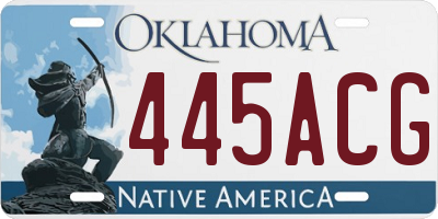 OK license plate 445ACG