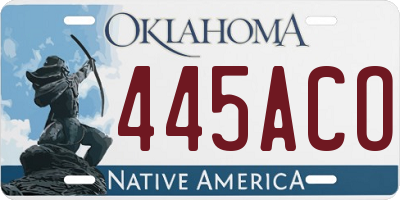 OK license plate 445ACO