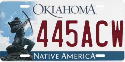 OK license plate 445ACW