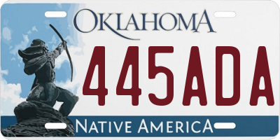 OK license plate 445ADA