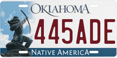 OK license plate 445ADE