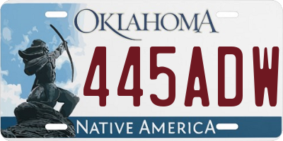 OK license plate 445ADW