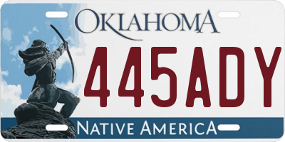 OK license plate 445ADY