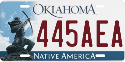 OK license plate 445AEA