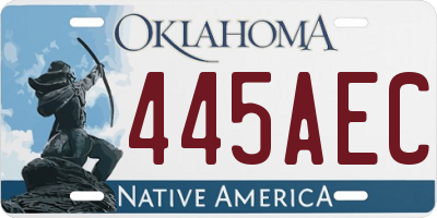 OK license plate 445AEC