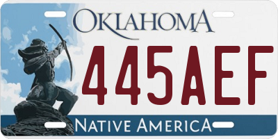 OK license plate 445AEF