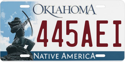 OK license plate 445AEI