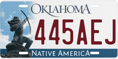 OK license plate 445AEJ