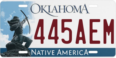 OK license plate 445AEM