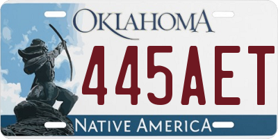 OK license plate 445AET