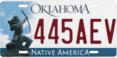 OK license plate 445AEV