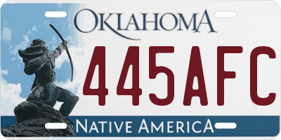 OK license plate 445AFC