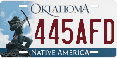 OK license plate 445AFD