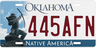 OK license plate 445AFN