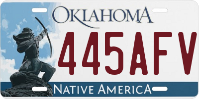 OK license plate 445AFV