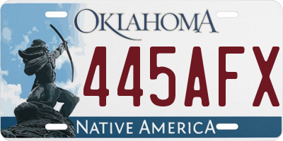 OK license plate 445AFX