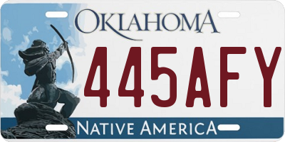 OK license plate 445AFY