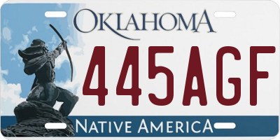 OK license plate 445AGF