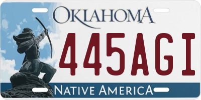 OK license plate 445AGI