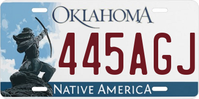 OK license plate 445AGJ