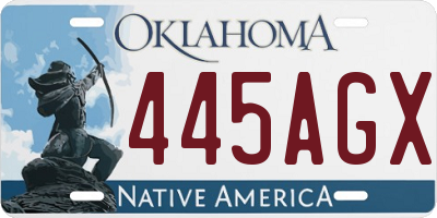OK license plate 445AGX