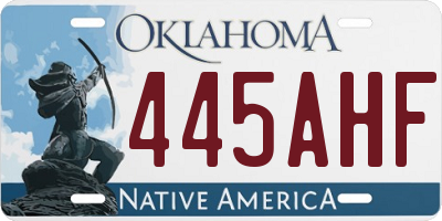 OK license plate 445AHF