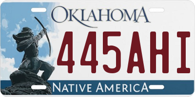 OK license plate 445AHI